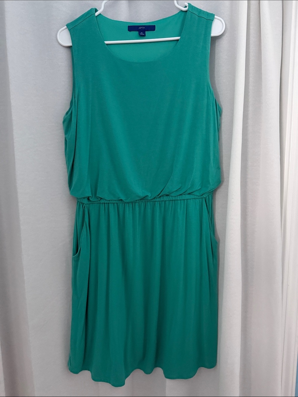 Apt. 9 Teal Sleeveless Blouson Waist Dress